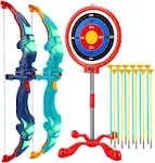 2 Pack Bow and Arrow for Kids, Light Up Archery Toy Set with 12 Suction...