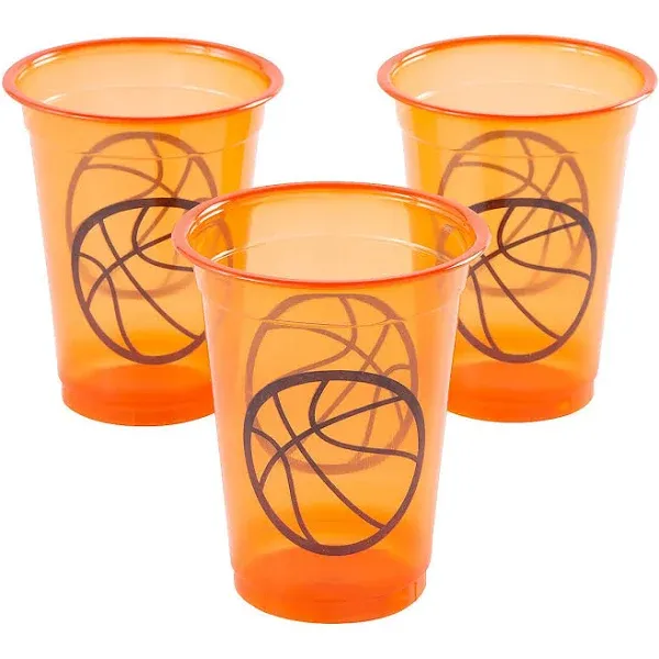 16 oz. Bulk 50 Ct. Basketball Disposable BPA-Free Plastic Cups