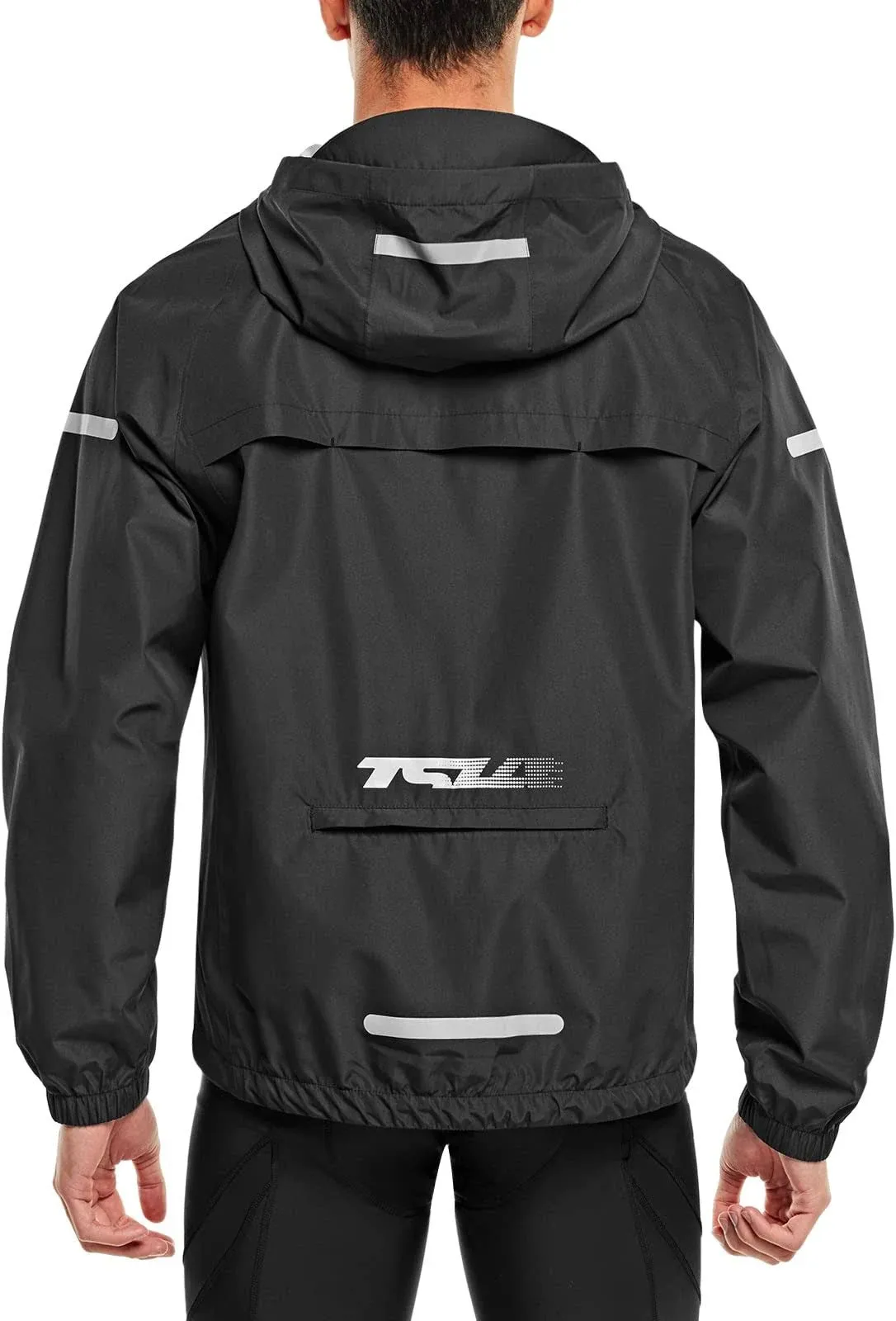 TSLA Mens Cycling Waterproof Jacket Reflective Hoodie Windbreaker Packable Bike ...