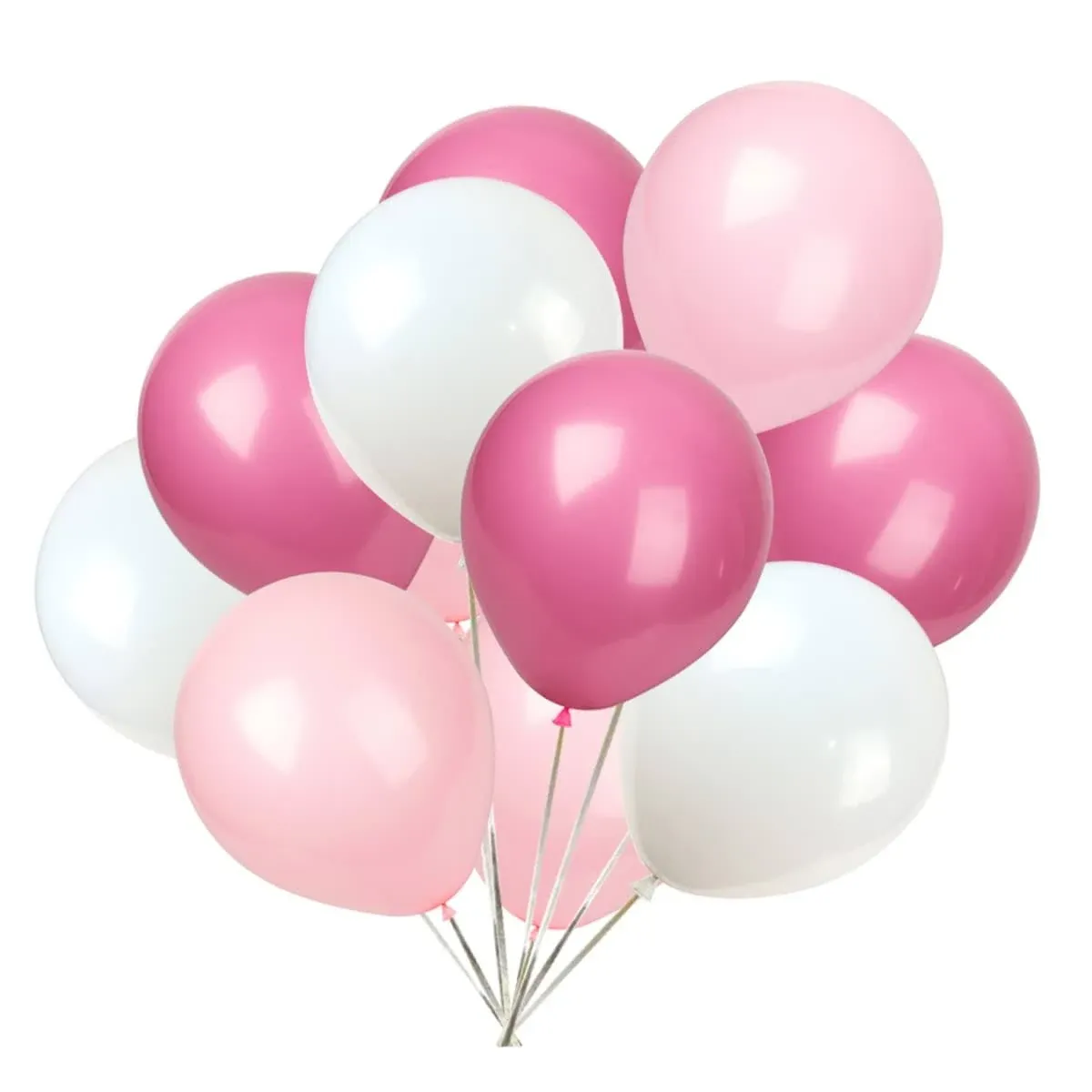 KADBANER Latex Balloon 100 Pcs 12 inch : White and Light Pink and Rose Red Latex Balloons