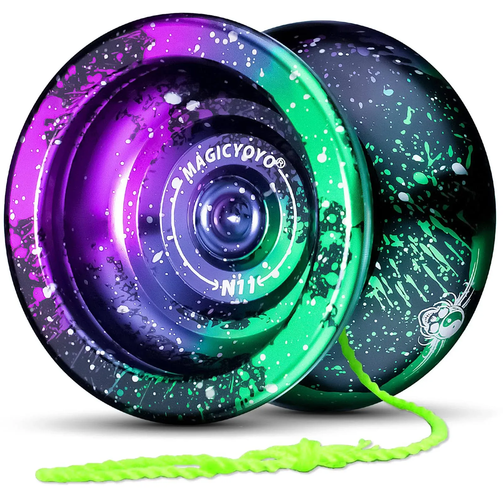 MAGICYOYO N11 Unresponsive Yoyo, Professional Yoyo for Advanced Yoyo Players, Metal Trick Yoyo for Kids/Adults, Alloy Professional Yoyo with 4 Colors Yoyo Ball, 6 Yoyo Strings, Yo Yo Glove, Yo-yo Bag