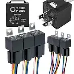 OLS 12V DC 40/30 Amp 5-Pin SPDT Automotive Relay Harness Set Bosch Style 6 Pack