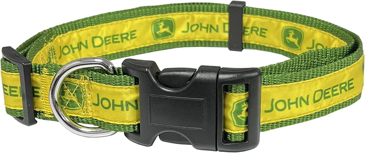 John Deere Small Pet Collar for Dogs & Cats. A Licensed Dog Collar - Medium, Green