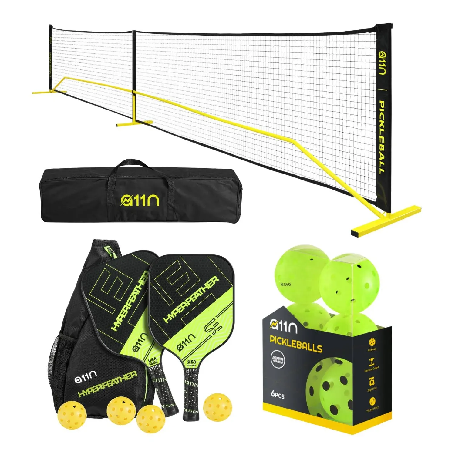 A11N Portable Pickleball Net System, 22ft Regulation Size, Replacement Net(only a net)