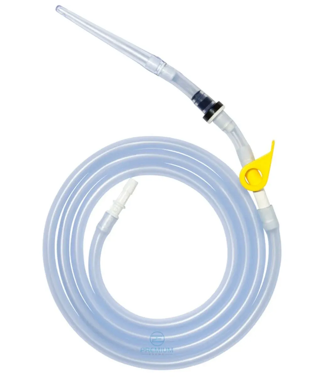 Replacement Silicone Hose/Tubing/Tube for Enema Bucket and Bag - Silicone Enema Hose with Colon Cleansing Accessories, Including Tip, Connector, Non-Return Valve and Stopcock Tap.