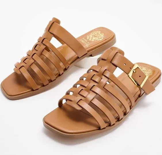 Vince Camuto Lemenda Womens Leather Slide Sandals - Egyptian Gold - US 6.5