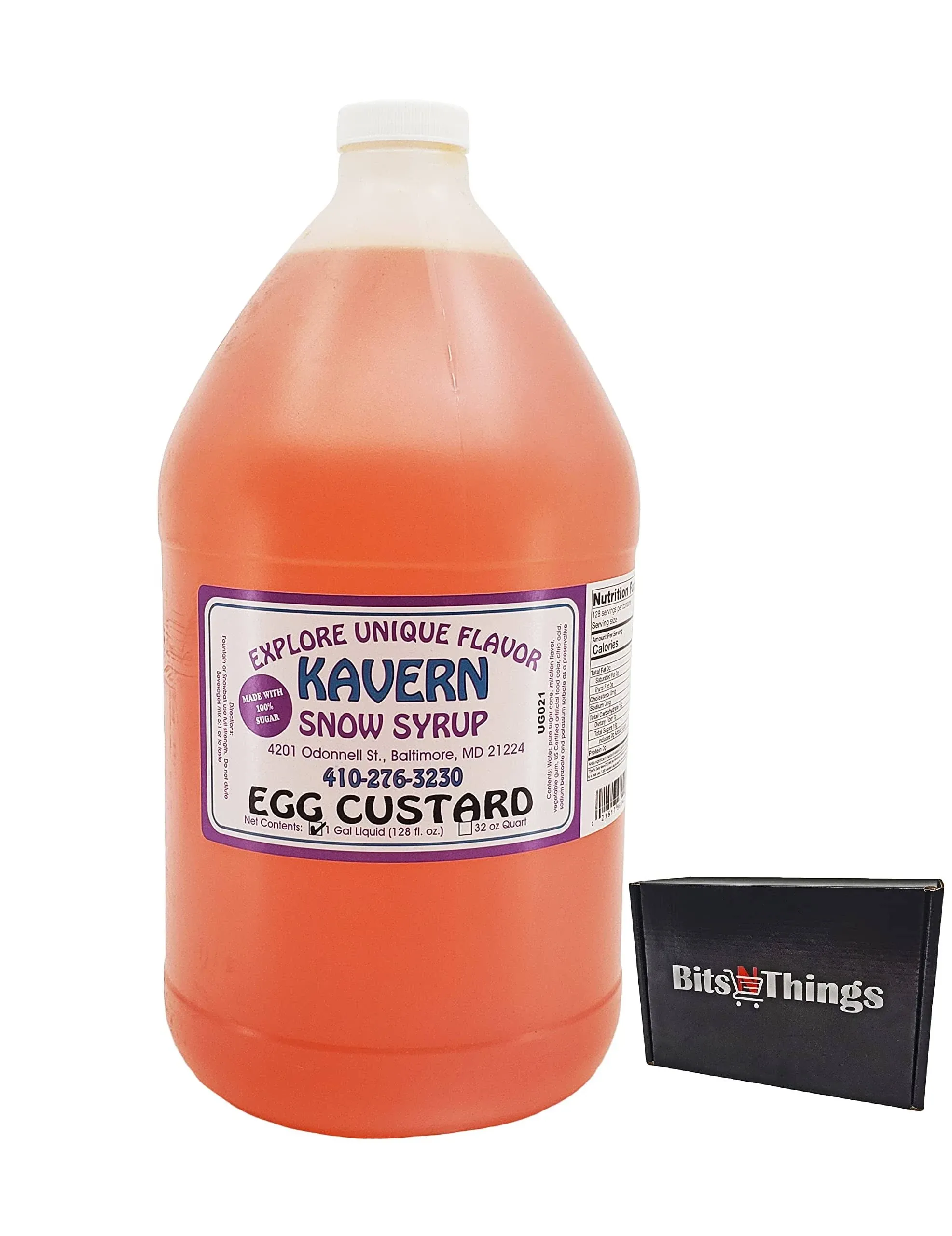 Kavern Snow Cone | Snowball Flavoring Syrup | (128 fl oz., Egg Custard)