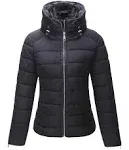 Bellivera Womens Lightweight Puffer Jacket, Winter Coats for Women Warm Quilted Bubble Padded Hood Coat with Faux Fur Collar