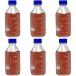 Karter Scientific 1000ml Glass Round Media Storage Bottles with GL45 Screw Cap, Borosilicate Glass, 251N5 (Case of 6)