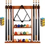 Billiards Xpress Pool Cue Rack - Pool Stick Holder Wall Mount with 16 Ball ...