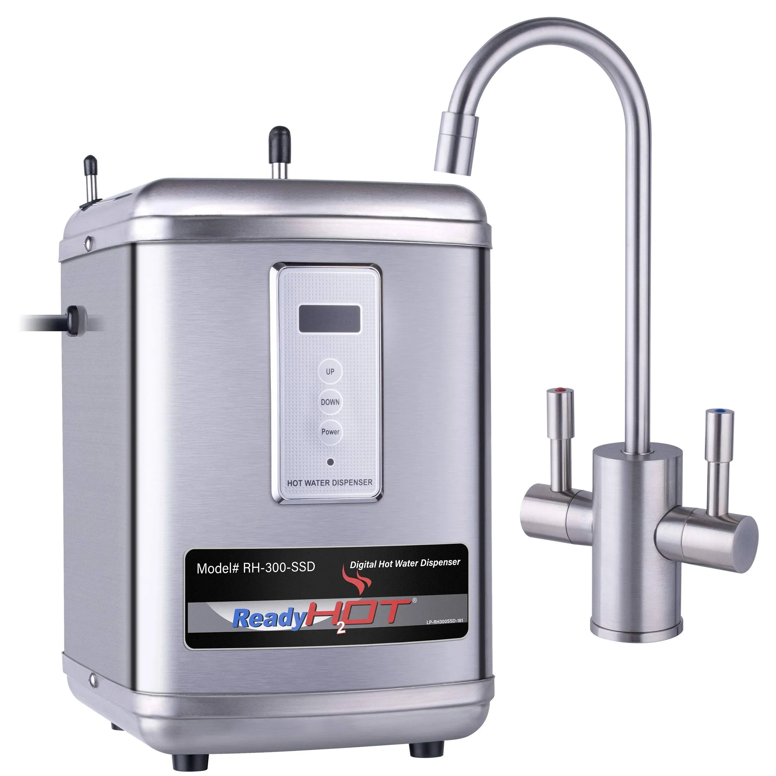 Ready Hot 41-RH-300-F570-BN Instant Hot Water Dispenser System, 2.5 Quarts, Digital Display Single Lever Hot Water Faucet Brushed Nickel