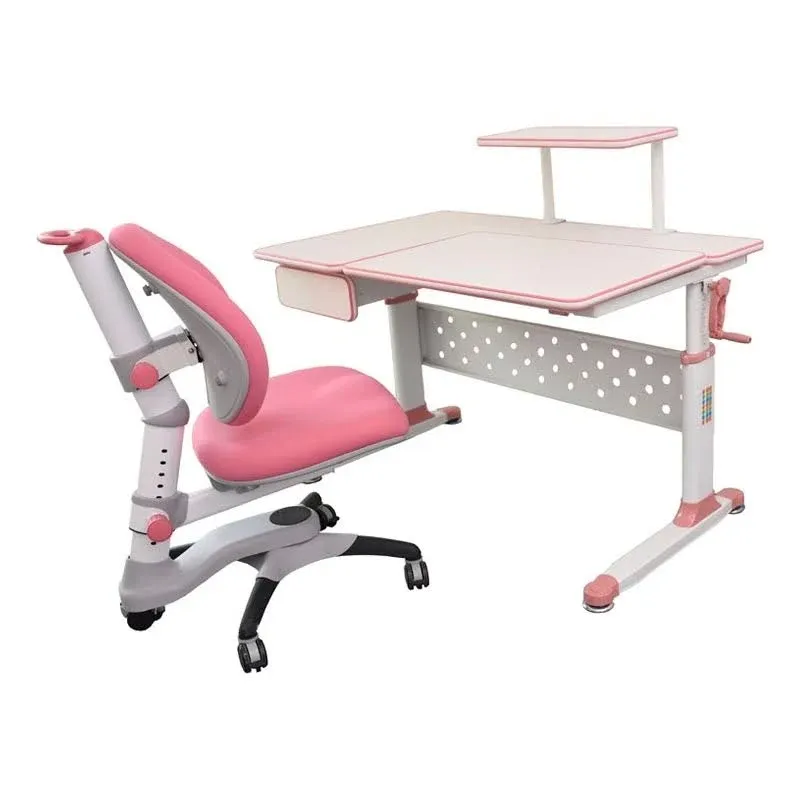 ApexDesk DX Series Children&#039;s Height Adjustable Chair with Study Desk in Pink