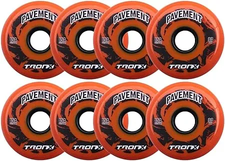 TronX Outdoor Pavement Asphalt Inline Roller Hockey Wheels 8 Pack (80mm)