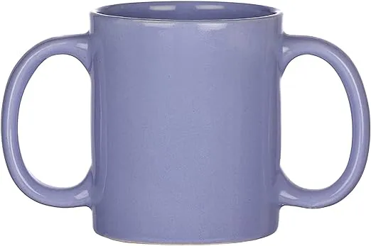 HealthGoodsIn Dual Handle Mug (Double Grip Mug) to Aid Tremors, MICROWAVE SAFE, 11.83 US Fl. Oz. (350 Ml) - BLUE Color