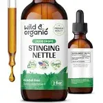 Wild & Organic Stinging Nettle Tincture - Organic Stinging Nettle Root Liquid Extract - Vegan, Alcohol Free Supplement - 2 fl oz