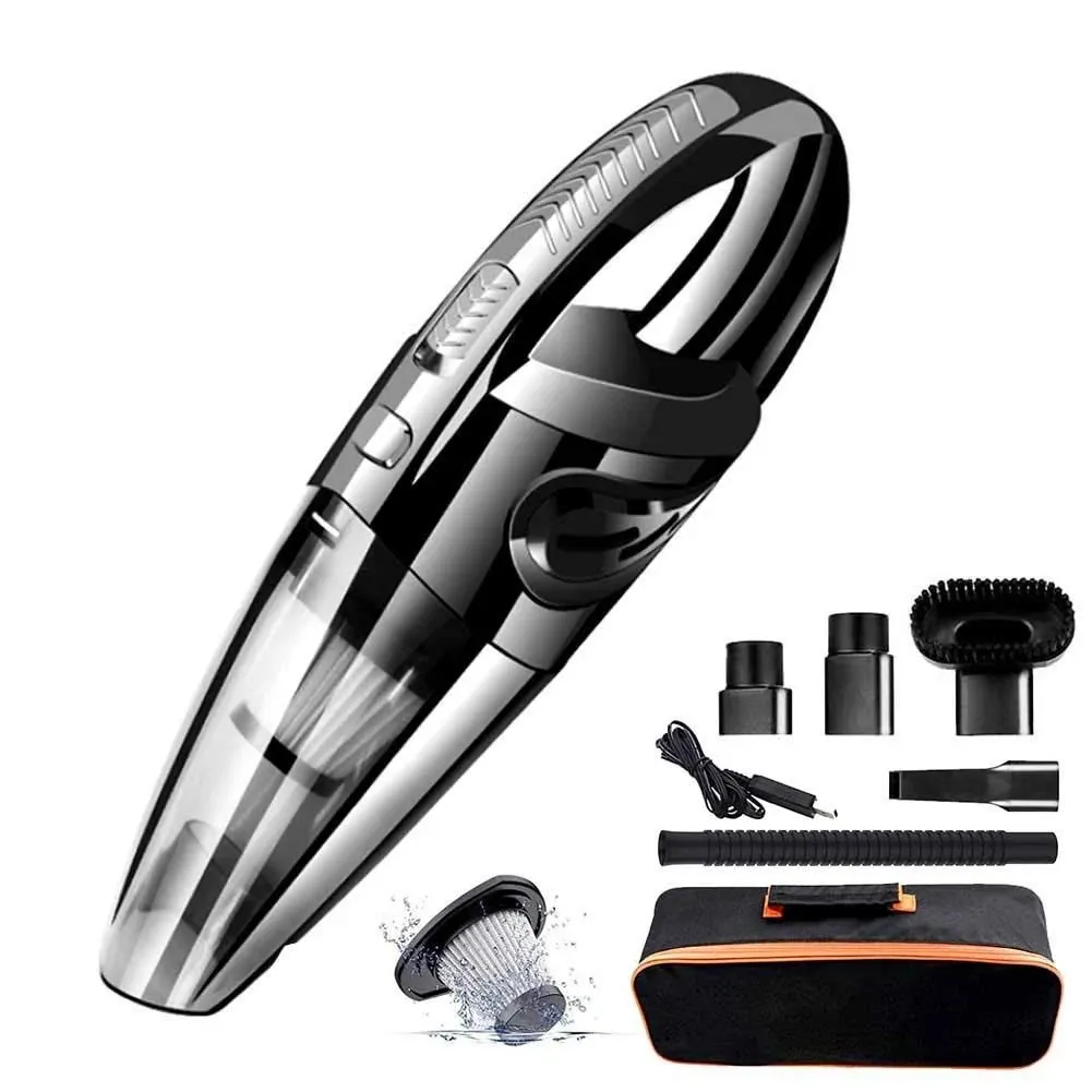 HZXINWANG Handheld Vacuum USB Cordless Portable Wet Dry Vacuum Cleaner for Car Home Pet Hair with Filter Rechargeable 2200mAh Lithium Battery 120W