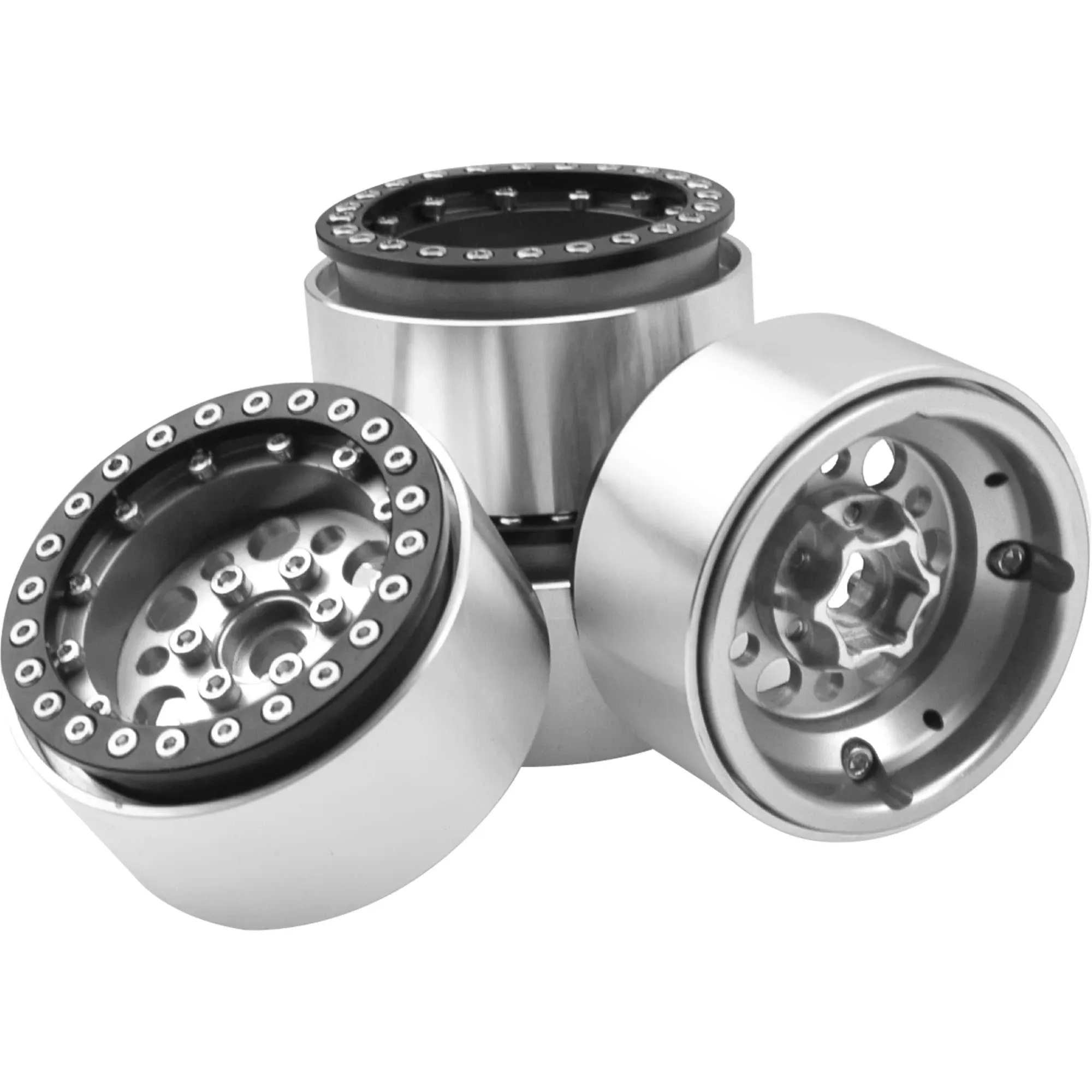 4Pack ShareGoo Aluminum Alloy 1.9&#034; Beadlock Wheel Rims Hubs Compatible with T...