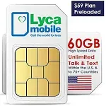 JZN Market Lyca Mobile 30 Day Plan U.S.A. SIM Card