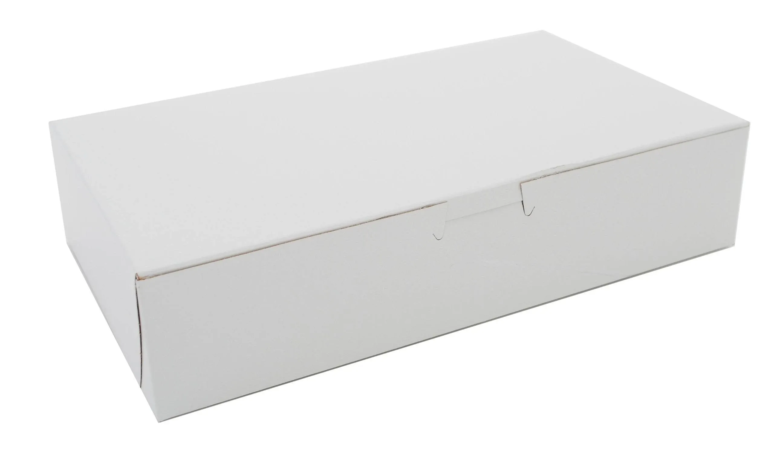 Southern Champion Tray 0967 Premium Clay Coated Kraft Paperboard White Non-Window Lock Corner Bakery Box, 10" Length x 6" Width x 2-1/4" Height