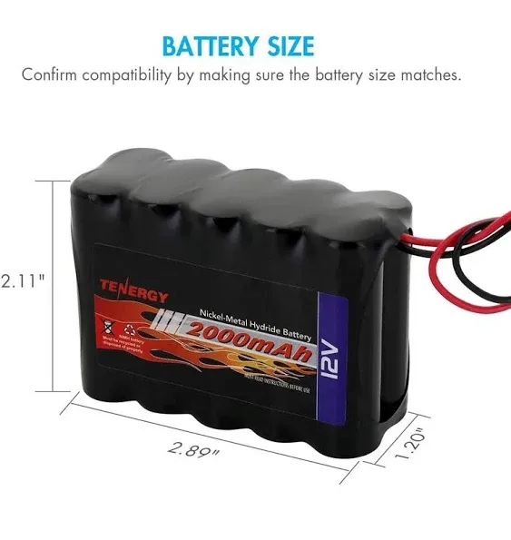 Tenergy NiMH 12V 2000mAh Battery Pack