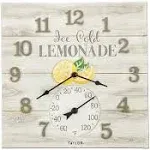 Taylor 14-inch x 14-inch Lemonade Clock with Thermometer