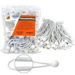 6 Inch 100 Piece Heavy Duty 5mm Ball Bungee Canopy Cord By White Color