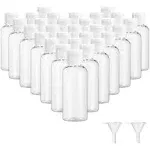 30 Pcs 2 oz Clear Plastic Empty Bottles, Travel Size Bottles with Flip Cap Sm...