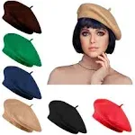 Jolbndcv 6 Pcs Beret Hat French Beanie Hat Outdoor Hat Winter Hat Fashion Lady Hat