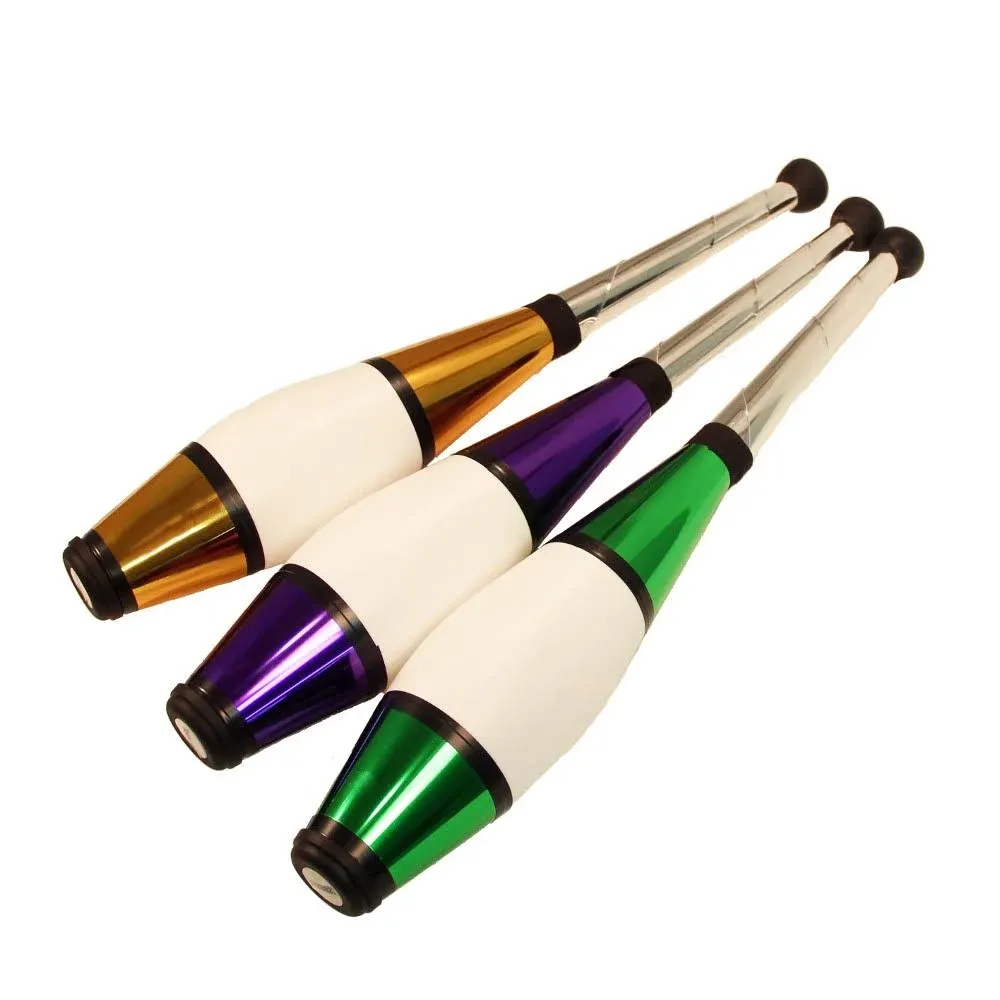 Zeekio Pegasus Juggling Club Set - Premium Quality - Beginner to Pro - Set of 3 (Purple/Green/Gold)