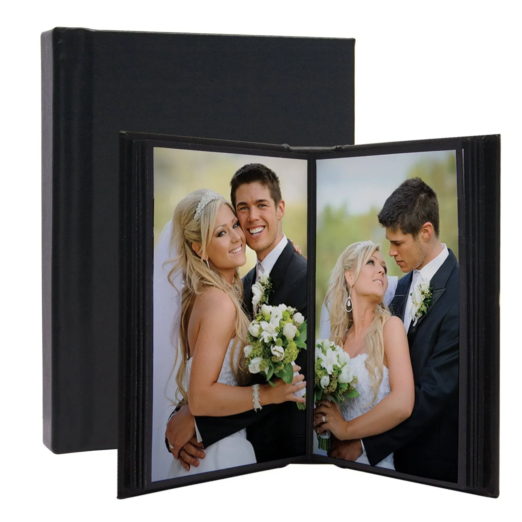 10" x 12" Black Leather Self-Stick Photo Album - Holds 20 Photos