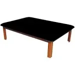 3B Scientific W15072b Black Eucalyptus Wood Mat Platform Table, 72.5