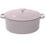 Cuisinart Chef's Classic Enameled Cast Iron 7-Quart Round Covered Casserole, Grey/Lilac - Pink