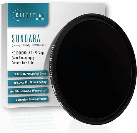 95mm Helios by Celestial Optical - ND1000000, 20-Stop Solar Filter for DSLR ...