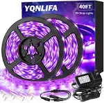 40FT/12M Black Light Strip, Blacklight Flexible & Adhesive 720 LED, Black Light for Halloween, Neon Party, Birthday, Display Uranium Vaseline Glass, Posters, Curing Resin, Non-Waterproof Decor