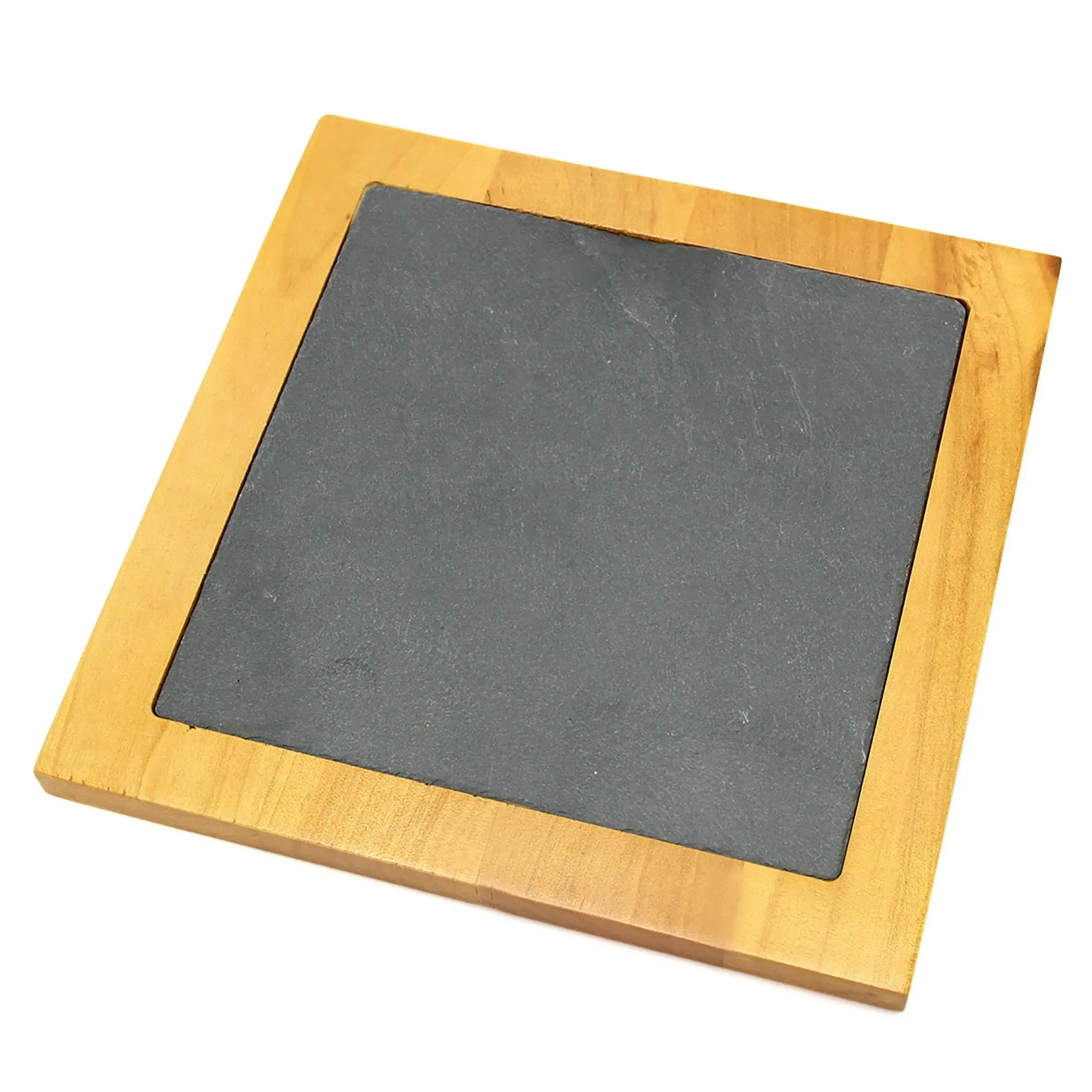 Creative Home Pine Wood with Insert Square Trivet, Slate