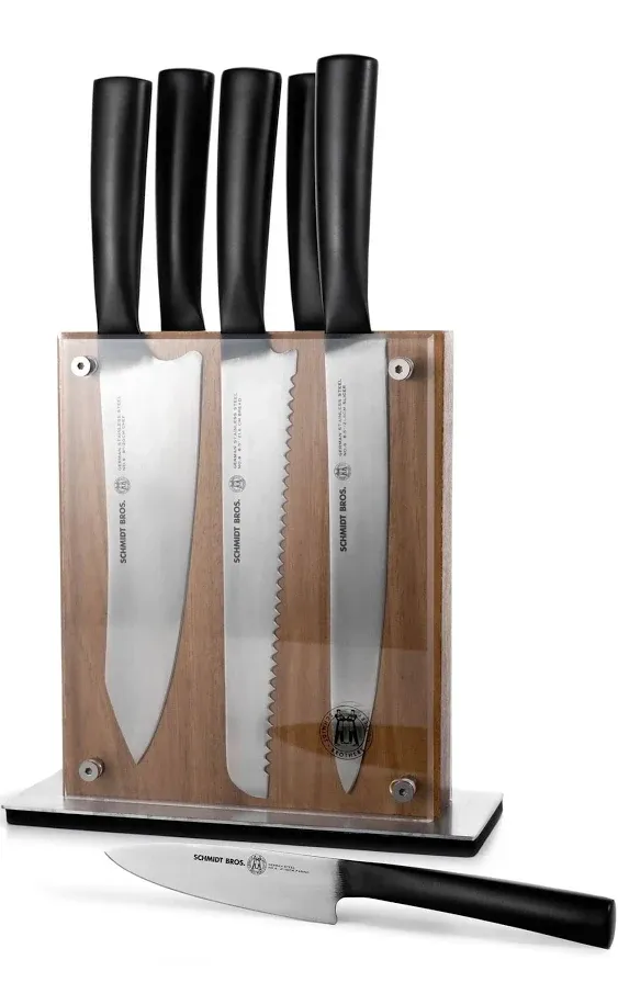 Schmidt Bros 7pc Stainless Steel Knife Block Set 79763324 BRAND NEW