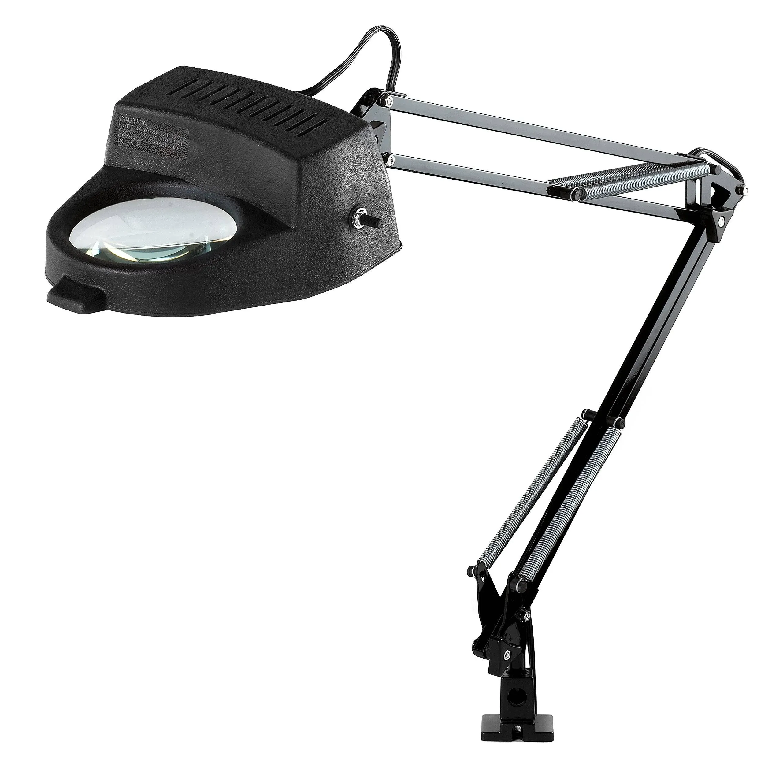 Electrix 7268 BLACK Magnifier Lamp, Clamp-on Mounting, 3-Diopter, 33&#034; Reach, 60W