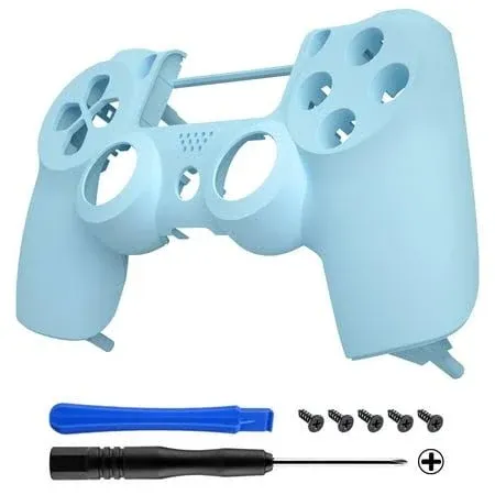 eXtremeRate Replacement Front Housing Shell for PS4 Slim Pro Controller Controller (CUH-ZCT2 JDM-040/050/055) - Heaven Blue