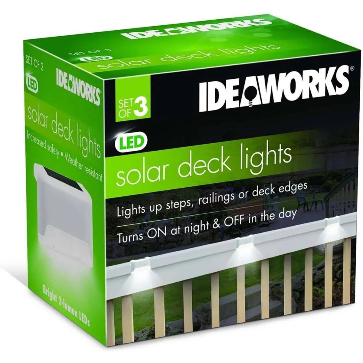 Ideaworks Solar Deck Step Lights Set of 3