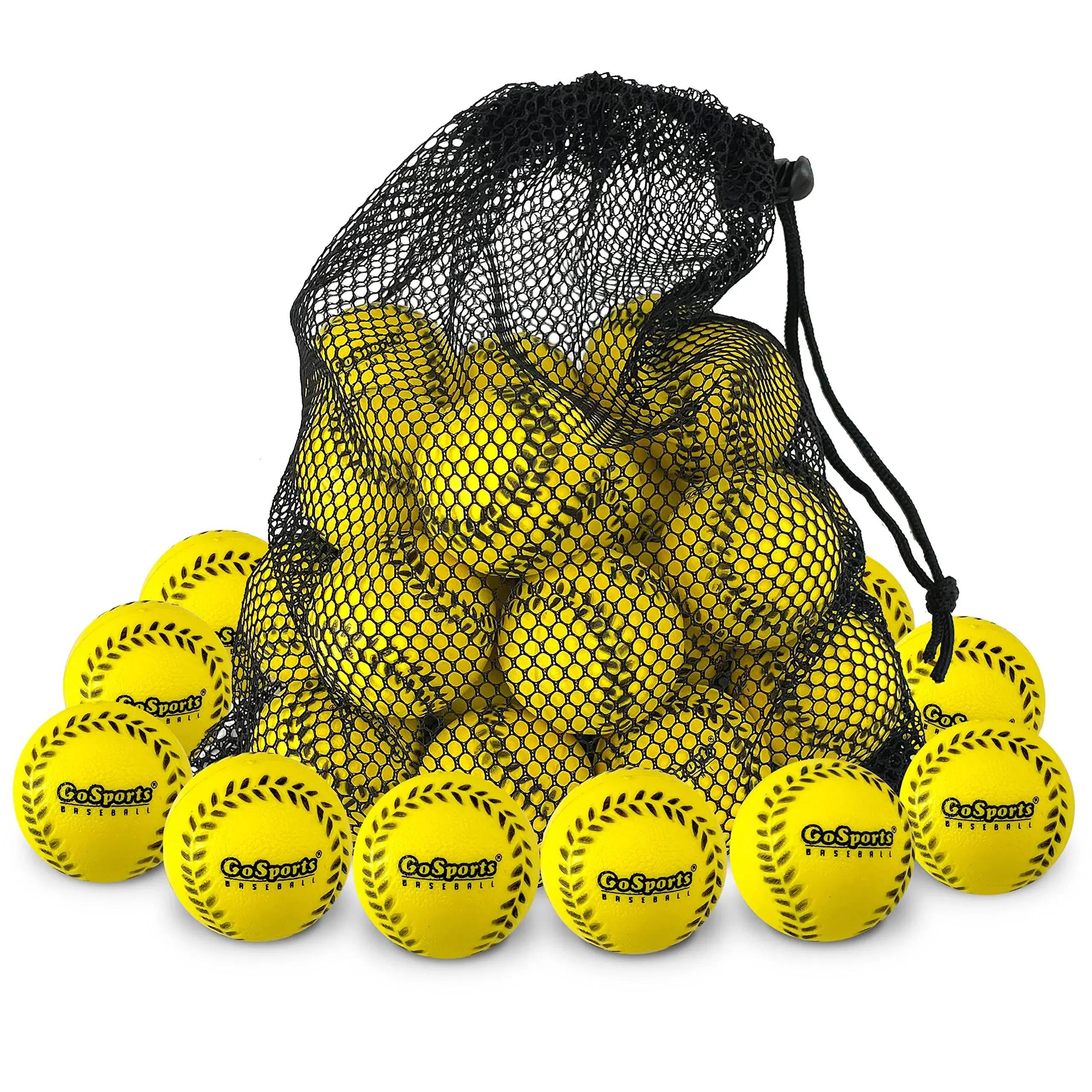 GoSports Mini Foam Baseballs for Pitching Machines and Batting Accuracy Training - 20 Pack