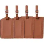 Leather Luggage Tags 4 Pack Bag Suitcase Labels