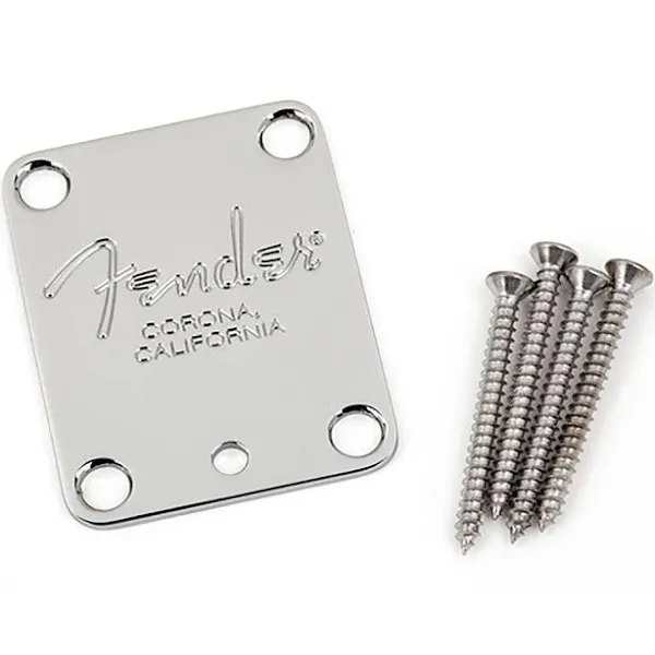 FENDER NECK PLATE AMERICAN STANDARD GUITAR CHROME - PN 099-1445-100 NEW!