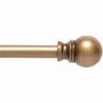 Kenney Davenport 1/2 inch Petite Cafe Decorative Window Curtain Rod, 28-48 inch, Brushed Brass, KN55972