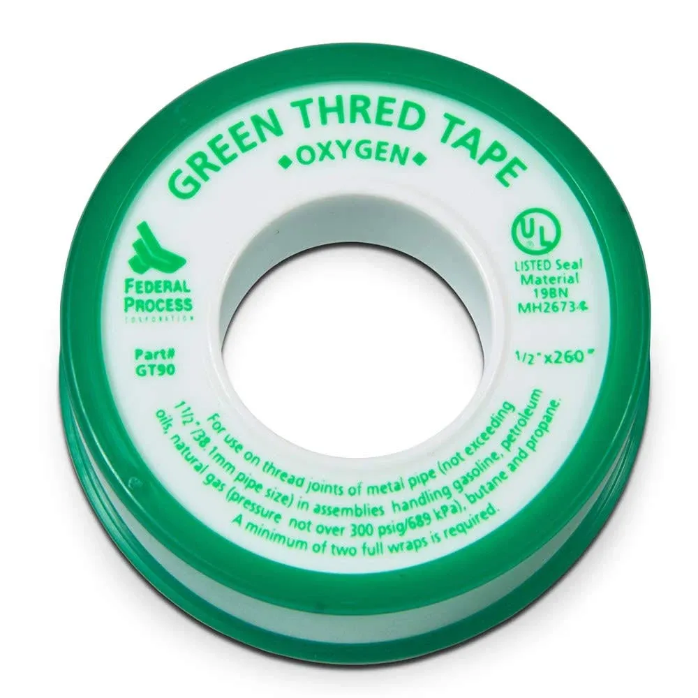 Gasoila GT90-24 Green PTFE High Density Thread Tape Roll, -450 to 550 Degree F