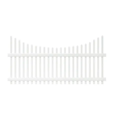 Chatham 4 ft. H x 8 ft. W White Vinyl Scalloped Top Spaced Picket Fence Panel - Unassembled