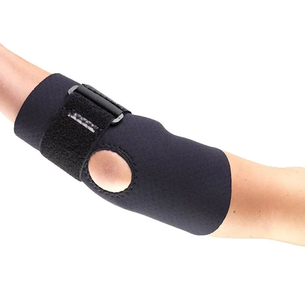 OTC Neoprene Elbow Support with Encircling Strap, Black, Medium