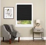 Achim Cordless Room Darkening Vinyl Pleated Window Shades, Black, 36" x 75"