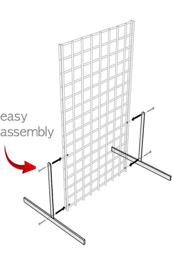 Only Hangers 2 x 6 Gridwall Panel Tower with T-Base Floorstanding Disp