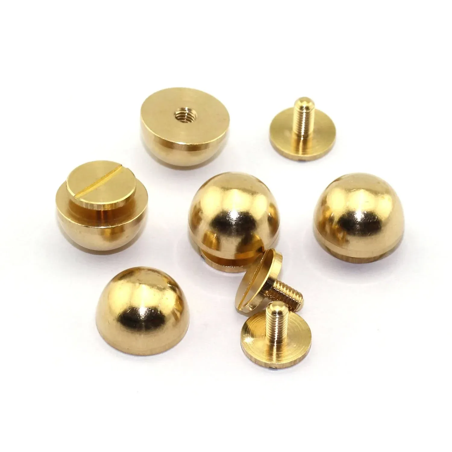 LQ Industrial 25-Pack 1/2" Purse Handbag Feet Nailhead Round Stud Solid Brass ...