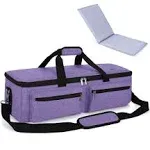 LUXJA Carrying Bag Compatible with Cricut Explore Air and Maker, Tote Bag Compatible with Cricut Explore Air, Silhouette Cameo 4 and Supplies (Bag Only, Patent Design), Purple